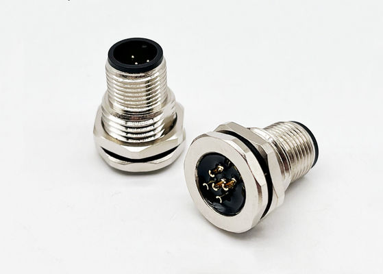 M12 Series Circulaire Connector Man Plug 5pin achterschroef Panel montage M16 * 1.5 PG9