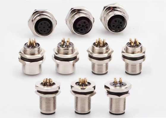 M12-serie Circulaire draad connector Socket 12 pin Achterste schroefpaneel Montage