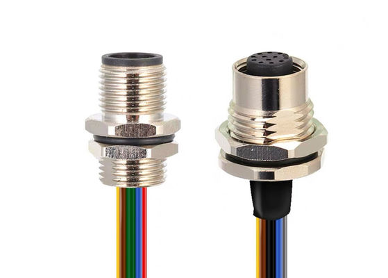M12-serie Circulaire draad connector Socket 12 pin Achterste schroefpaneel Montage