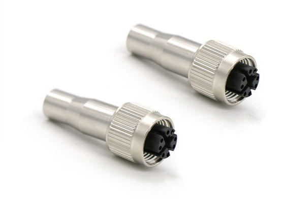 Vrouwelijke cirkelvormige M12 X-code-aansluiting 8 pin lange schildstop voor Cat6a