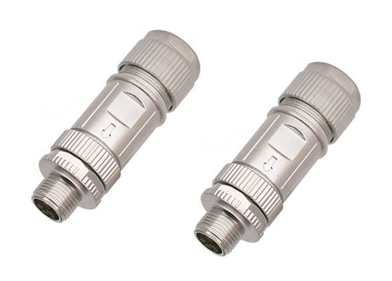 Zinklegering Schelp Circular Wire Connector M12 8 Pin Male Ethernet Connector Assembly