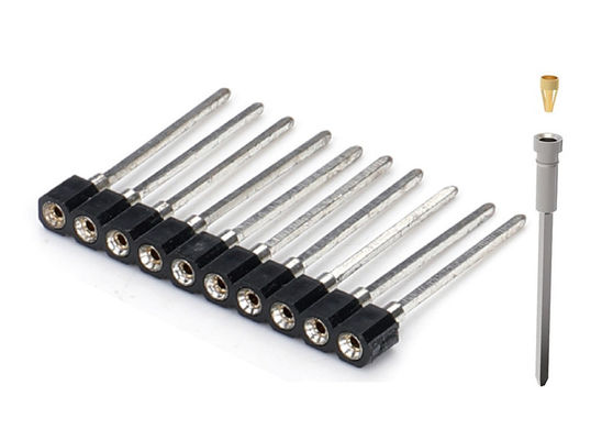 2.0mm Bewerkte ronde vrouwelijke pin kop aansluiting Dubbele rij PCB H2.8mm 7.4mm