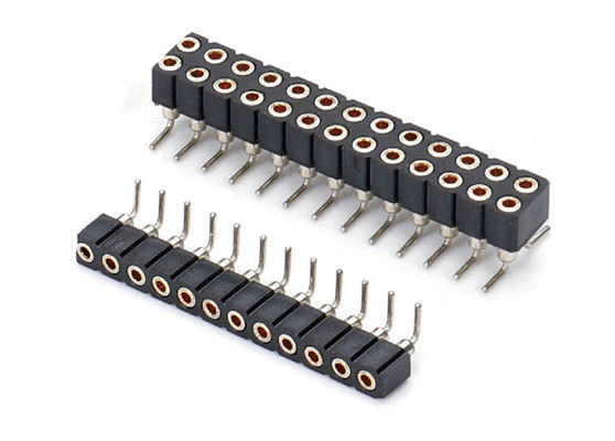 2.0mm Bewerkte ronde vrouwelijke pin kop aansluiting Dubbele rij PCB H2.8mm 7.4mm