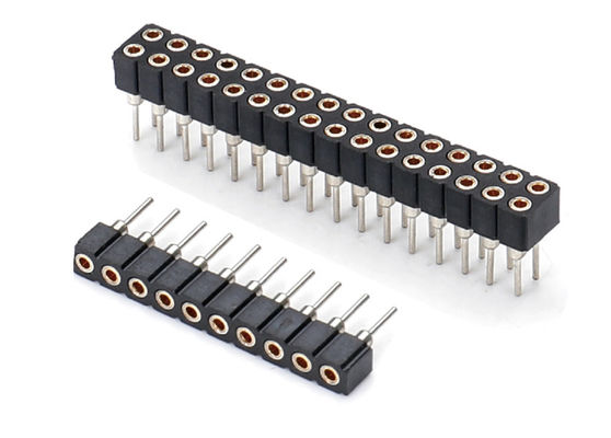 2.0mm Bewerkte ronde vrouwelijke pin kop aansluiting Dubbele rij PCB H2.8mm 7.4mm