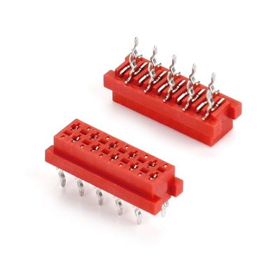 1.27mm Rood IDC Socket Micro Match IDC 4/6/8/10/12/16/20/24 pin SMT Vrouwelijke connector