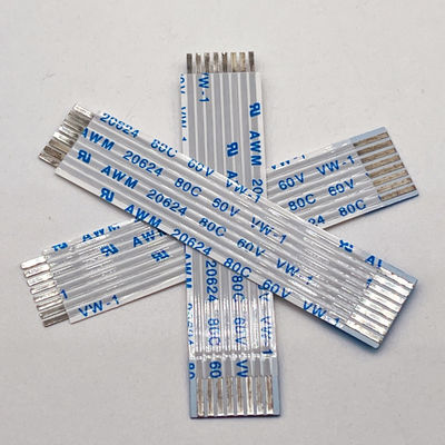 UL20624 1,25 mm 8Pin FFC Ribbon Cable 80C 60V 100mm Ribbon Flexible Flat Cable