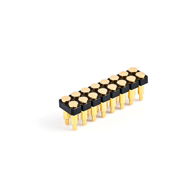 2.54mm 16P Pogo Pin Connector SMT Type Goudgeplatte Messing Veerbeladen Pogo Pins