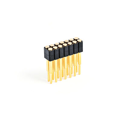 2.54mm 16P Pogo Pin Connector SMT Type Goudgeplatte Messing Veerbeladen Pogo Pins