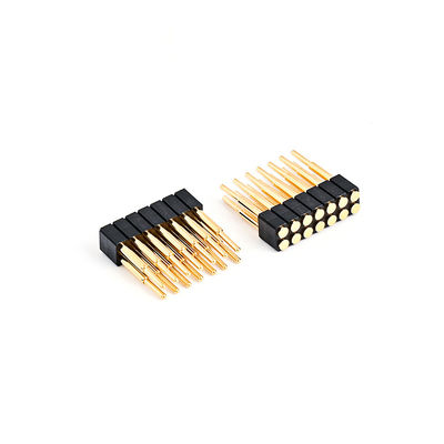 2.54mm 16P Pogo Pin Connector SMT Type Goudgeplatte Messing Veerbeladen Pogo Pins