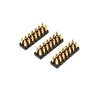 2.54mm 16P Pogo Pin Connector SMT Type Goudgeplatte Messing Veerbeladen Pogo Pins