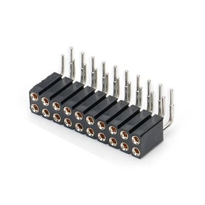 2.54mm Dual Row H7.0mm SMT PCB Messing Bewerkte Ronde Vrouwelijke Kopverbinding PA6T Zwart