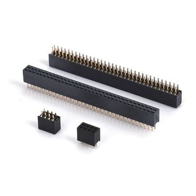 1.0 Vrouwelijke kop Dip Dubbele rij Rechte PA6T Zwarte 2pin-100pin Board To Board connector