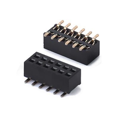 1.0 Vrouwelijke kop Dip Dubbele rij Rechte PA6T Zwarte 2pin-100pin Board To Board connector