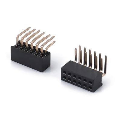 1.0 Vrouwelijke kop Dip Dubbele rij Rechte PA6T Zwarte 2pin-100pin Board To Board connector