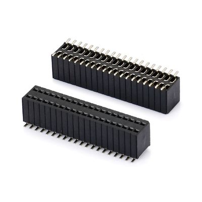 1.0 Vrouwelijke kop Dip Dubbele rij Rechte PA6T Zwarte 2pin-100pin Board To Board connector