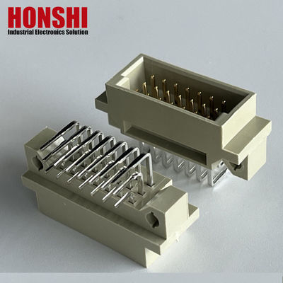 Rechthoek PCB 128 pin DIN 41612 Euro Vrouwelijke connector met bord slot Pbt Grijs