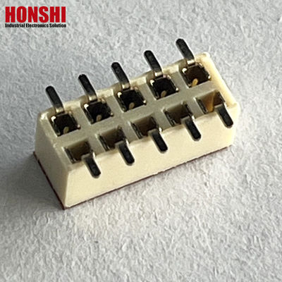Vrouwelijke kopverbinding Dubbele rij witte toonhoogte 2.54mm H7.1 10p SMT type PA6T PCB-bord