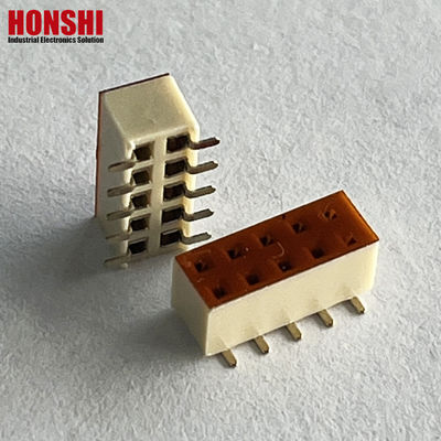 Vrouwelijke kopverbinding Dubbele rij witte toonhoogte 2.54mm H7.1 10p SMT type PA6T PCB-bord