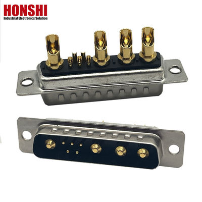 9w4 Soldeerdraad Communicatie D Subconnector Goudgeplatte Mannelijke Gemengde Hoogstroom 5+4 Kern