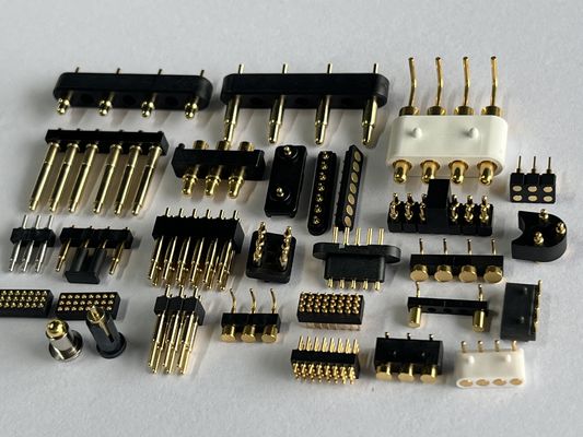 SMT Type Pogo Pin Docking Connector 4-pins 10-pins 12-pins Veerbelaste Contacten met Hoge Duurzaamheid en Zoutnevelbestendigheid