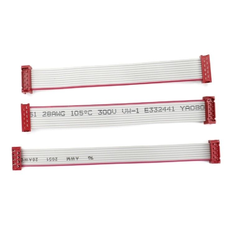8 pin 10 pin mannelijke platte kabel assemblage IDC lintkabel rood micro match connector