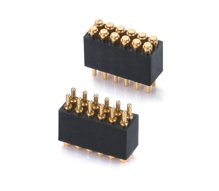 1.27mm H3.8mm Pogo Pin Connector Messing C6801 Materiaal 12 pin connector met precisie