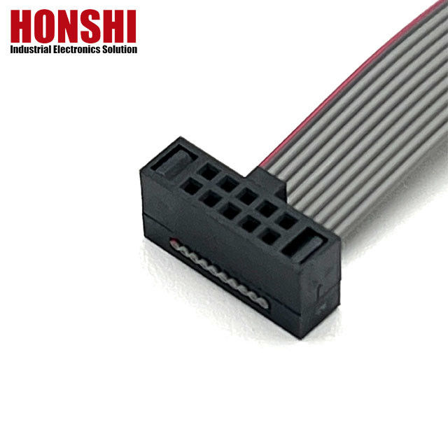 10 pin grijs vlakke kabel connector lint pitch 1.27mm IDC kabel 10u "goud