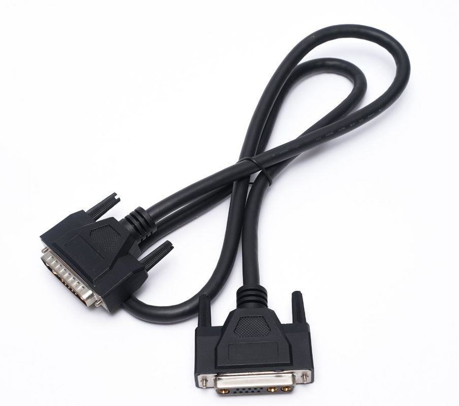 Custom D Sub Cable 13W3 Power Connector Shielded DB9 DB15 Man tot Vrouw Cable