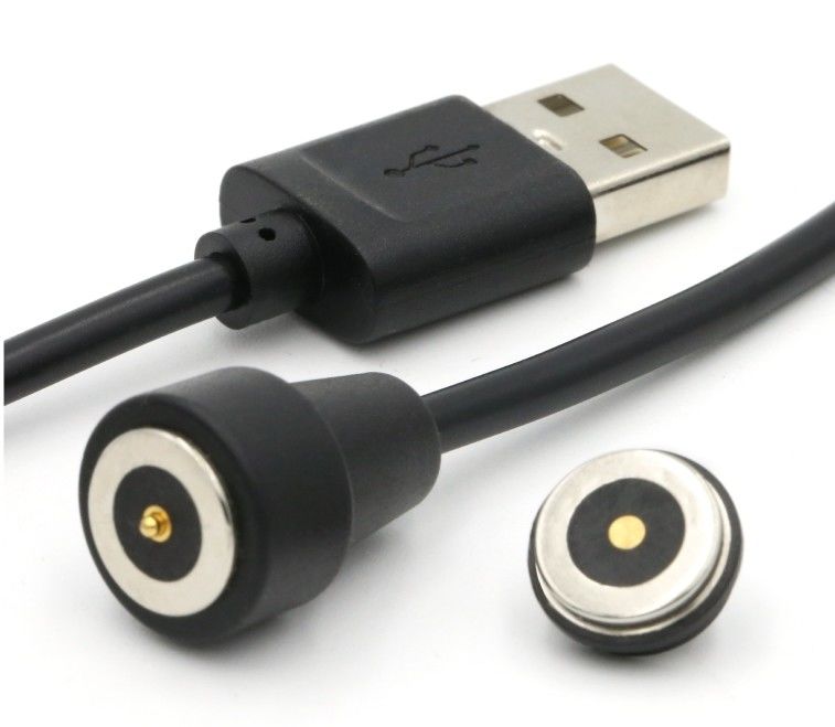 Hoogstroom 3.0a oplaadkabel USB 2 pin Circulaire oplaad adapter Magnetische Pogo pin