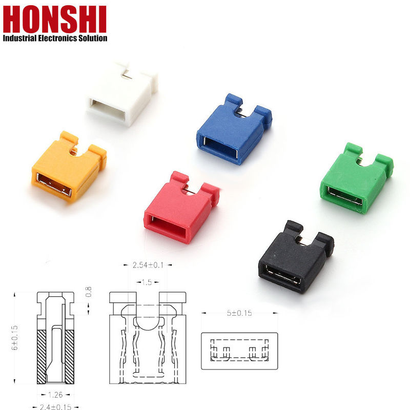 Auto Mini Jumper Connector Board to Board Vrouwelijke stopcontact 1.27mm 2mm 2.54mm Pitch Zwart Rood Geel met Ni Plating