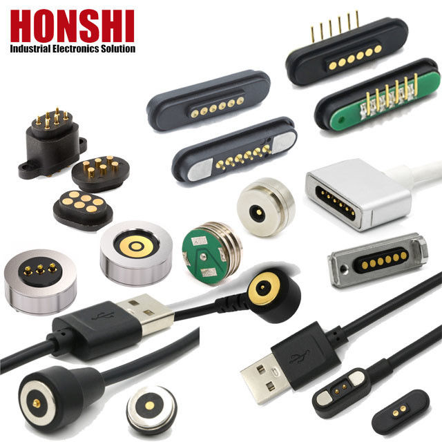 Hoogstroommagnetische Pogo Pin Connector 1A 2A 3A 5A 10A met veerbelasting