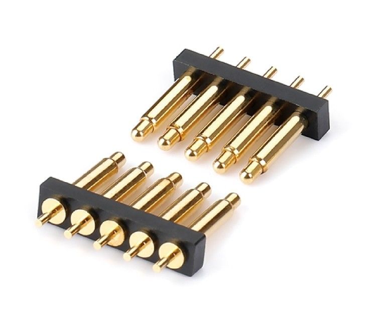 2,54 mm pitch mannelijke 5-pins PCB-connector veerbelast Pogo-pinconnector diptype