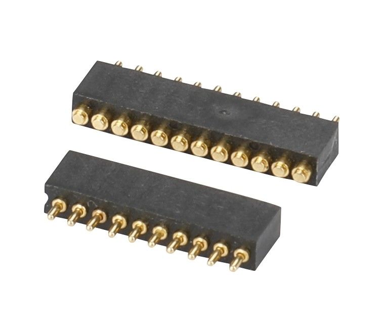 1,27 mm Pogo-pinconnector h1,5 mm L8.0 Dip-type vergulde messing connector 10-pins