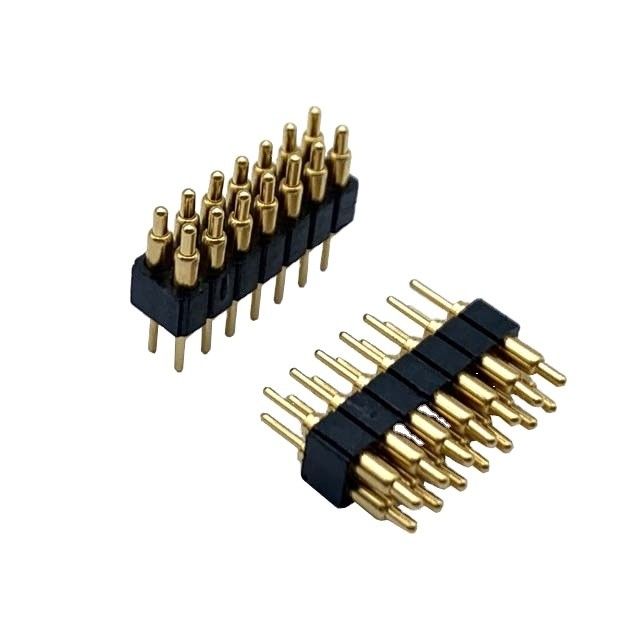2.54mm H2.5 2x7Pin Pogo Pin Connector Messing Spring geladen Electronic Straight Dip PCB