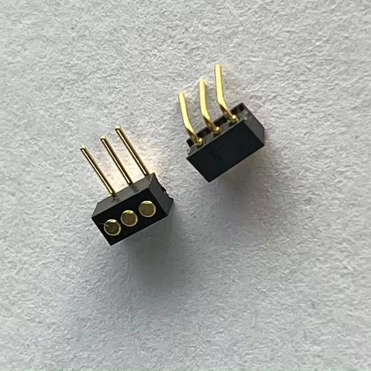 1.27mm 3pins rechthoekige dip type messing spring geladen magnetische Pogo pin connector