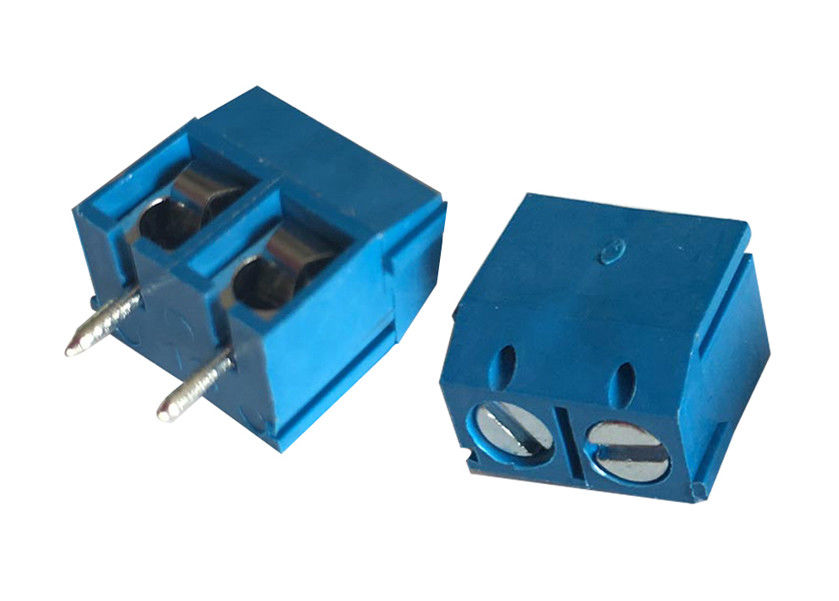 5.00mm Pitch 02p Vrouwelijke rechte PCB-connector Blauwe terminal blokconnector