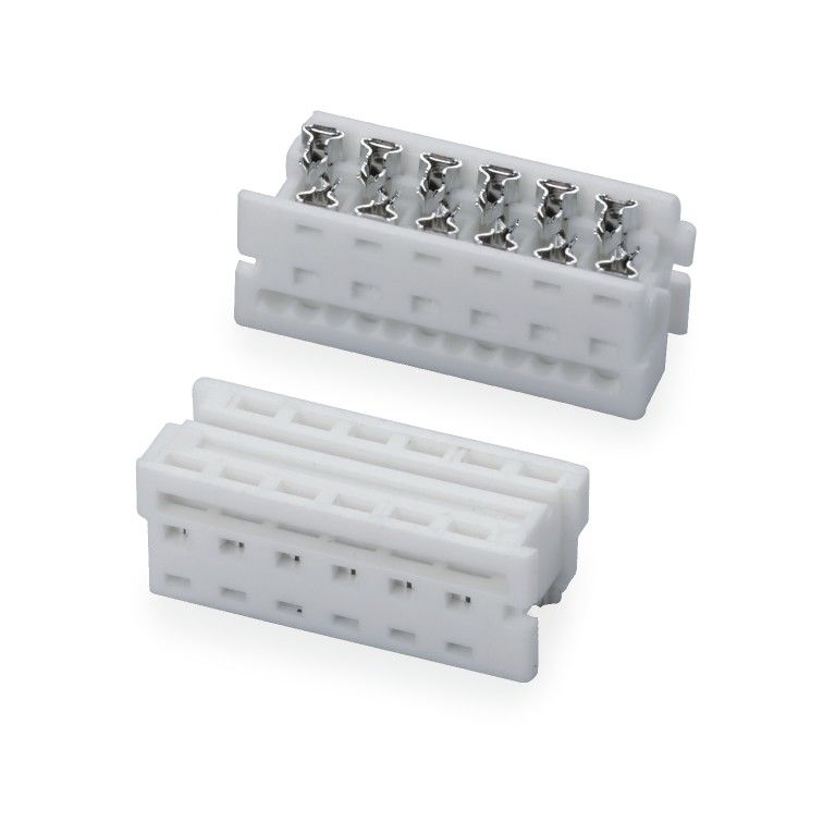 1.27mm Pitch White IDC Connector 4 6 8 10 20 24 Pin Flat Cable Connector