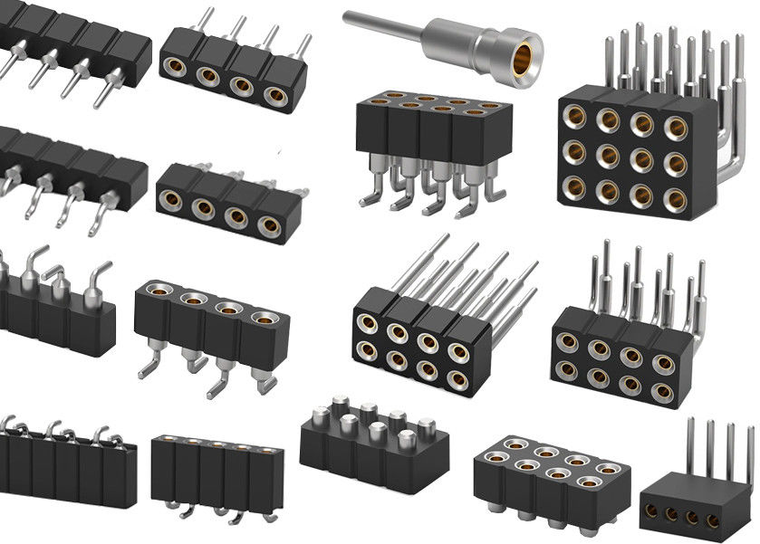 Double Row PCB Round Pin Header Connector Bewerkte vrouwelijke kop 1.27mm 2.0mm 2.54mm