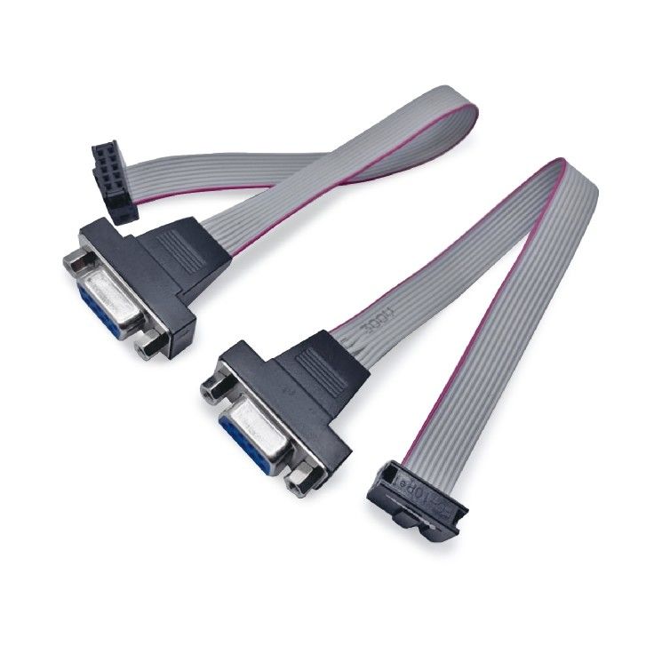 D-sub DB9 tot FC-10p 2.54mm Flat Ribbon Cable Mannelijk tot 10 Vrouwelijk tot 26 pin IDC Connector Wire