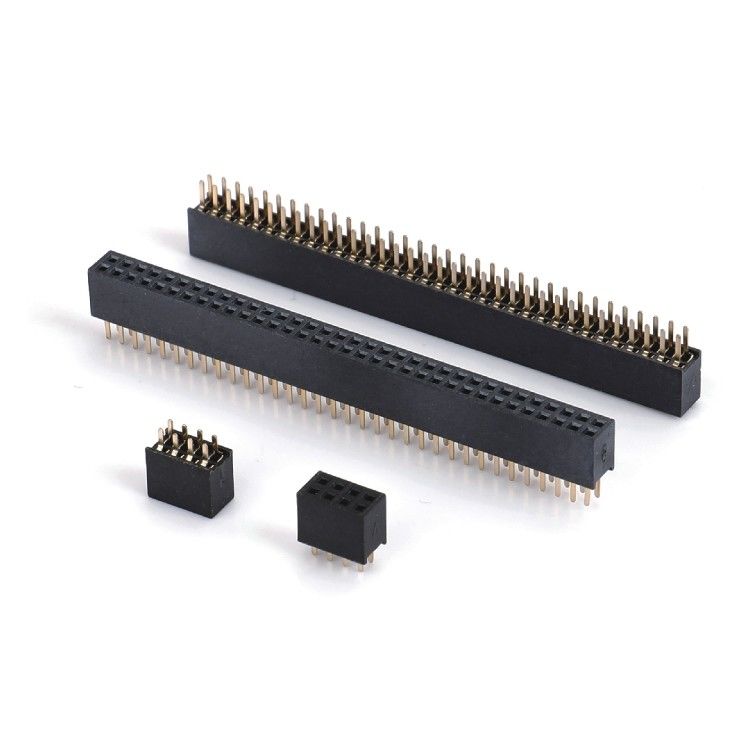 1.0 Vrouwelijke kop Dip Dubbele rij Rechte PA6T Zwarte 2pin-100pin Board To Board connector