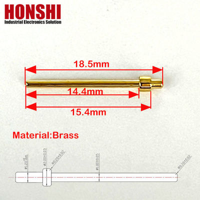 Verbindingsspenen 2.0x18.5 mm Goud beklede terminalspeld Messing contactpuntspeld