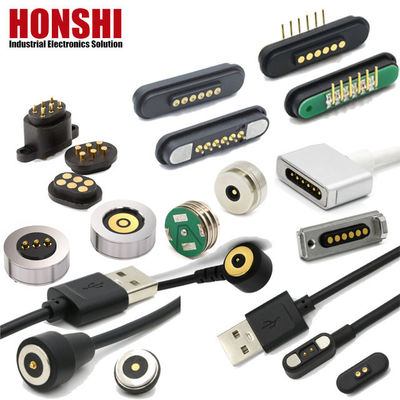 Hoogstroommagnetische Pogo Pin Connector 1A 2A 3A 5A 10A met veerbelasting
