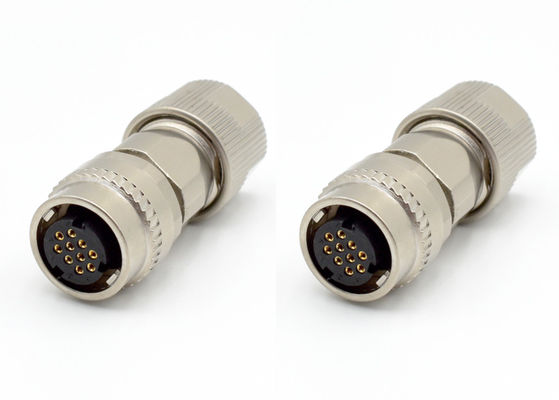 Een aanraking vergrendeling vrouwelijke cirkelvormige draad connector IP67 2P 10P rechte soldeerdraad stekker
