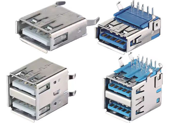 USB 2.0 / 3.0 Jack Type A Mannelijke stekker connector Messing / Fosfor Bronzen contactmateriaal