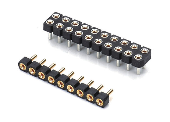 2.0mm Bewerkte ronde vrouwelijke pin kop aansluiting Dubbele rij PCB H2.8mm 7.4mm